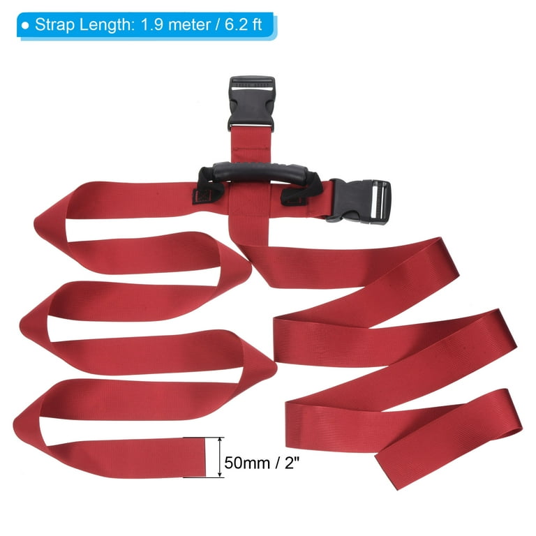 Carrying Strap with Handle, Cross Style Adjustable Nylon Belt for Moving  Boxes Grocery Luggage, Red
