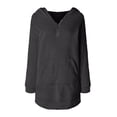 thumbnail image 3 of Soldes de Liquidation d'Automne!Robe d'Été pour Femmes, Robe à Capuche Décontractée à Manches Longues avec Poche pour Femmes, Chandail à Capuchon, Robe Unie Noire G, 3 of 6