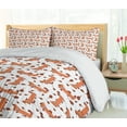 thumbnail image 5 of Ambesonne Fox Duvet Cover Set, Cartoon Pattern Meat and Animal, 2-Calking, Burnt Sienna Cinnamon, 5 of 7