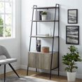 thumbnail image 2 of Walker Edison Arlo 72" Étagère à Échelles Moderne Industrielle avec Armoire - Gris, 2 of 4