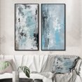 thumbnail image 1 of Designart "Tranquil Subtlety In Abstract Blue IV" Abstract Painting Framed Wall Art Set Of 2 - Modern Blue Framed Canvas Set For Living Room Decor, 1 of 6