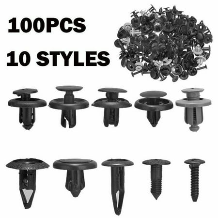 

100pc Car Plastic Clips Rivet Set Push Auto Trunk Bumper Fastener Push Clips Kit Fastener Screw Rivet for Car Body Bumper Fender