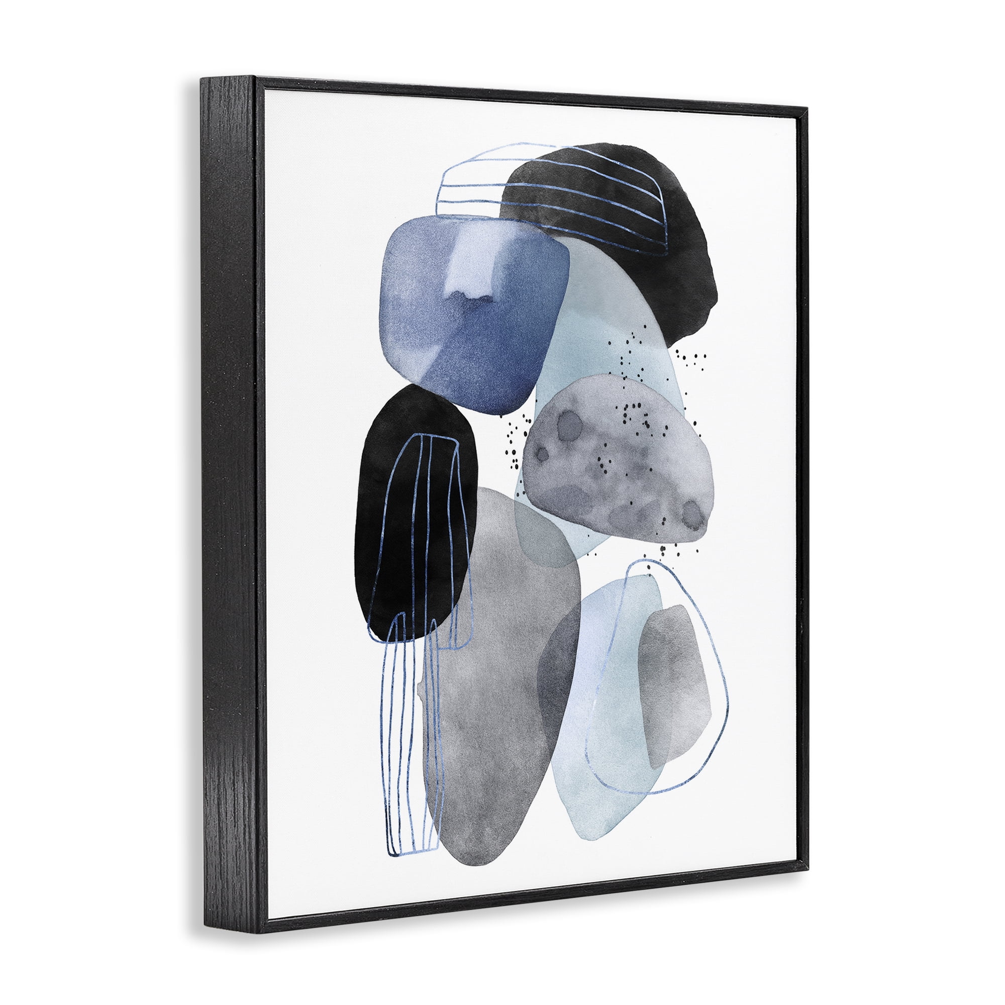 Stupell Industries Pebbles of Frozen Currents Black Framed Giclee Art, design by Svetlana Aleynikova