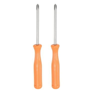 Uxcell 2pcs Phillips Screwdriver PH1 4" Length Cross Head Precision Screw Driver with Non-slip Handle, Yellow
