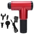 thumbnail image 1 of Pistola de masaje portátil de mano, masajeador de percusión muscular profunda, herramienta eléctrica de masaje corporal, color rojo, 1 of 14