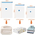 thumbnail image 2 of PinesC 6 Pack Vacuum Storage Bags（2*40x60cm, 2*60x80cm, 2*80x100cm) with Hand Pump, Space Saver Bags, Clothes Storage Bag, Compression Bag for Clothes, Blankets, Curtains, Comforter, 2 of 5