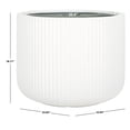 thumbnail image 4 of SAFAVIEH Lucca 23" x 23" x 18" Cylinder White Ficonstone Solid Plant Pot, 4 of 7