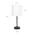 thumbnail image 4 of LimeLights Black Stick Lamp with Charging Outlet and Fabric Shade 2 Pack Set, 4 of 9