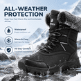 thumbnail image 4 of Stepedia Snow Boots for Women Warm Insulated Non-Slip Outdoor Faux Fur Mid Calf Waterproof Winter Boots, Black, 4 of 10