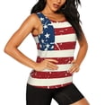 thumbnail image 2 of Gukieu Vintage American Flag Print Women's Quick-drying Fitness Vest, Round Neck Sleeveless Fitness T-shirt, Suitable for Yoga, Sports-Small, 2 of 7
