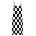 thumbnail image 6 of Black and White Squares - Checkered Flag Sleeveless Dress Beachwear elegant and pretty women's dresses, 6 of 6