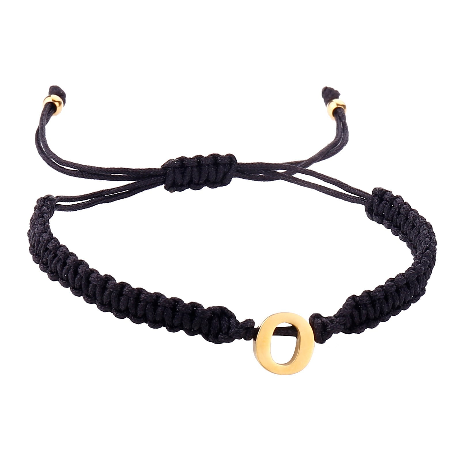 Personalized 26 Initial Bracelet Gold Plated Letter Black Woven Bracelet  Charm Bracelet Woven Bracelet For Men Women Girls Jr1487 Teen Watches for