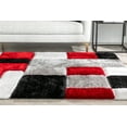 thumbnail image 6 of Well Woven Ella Red Geometric Boxes Thick Soft Plush 3D Textured Shag Area Rug 5x7 (5'3" x 7'3"), 6 of 8