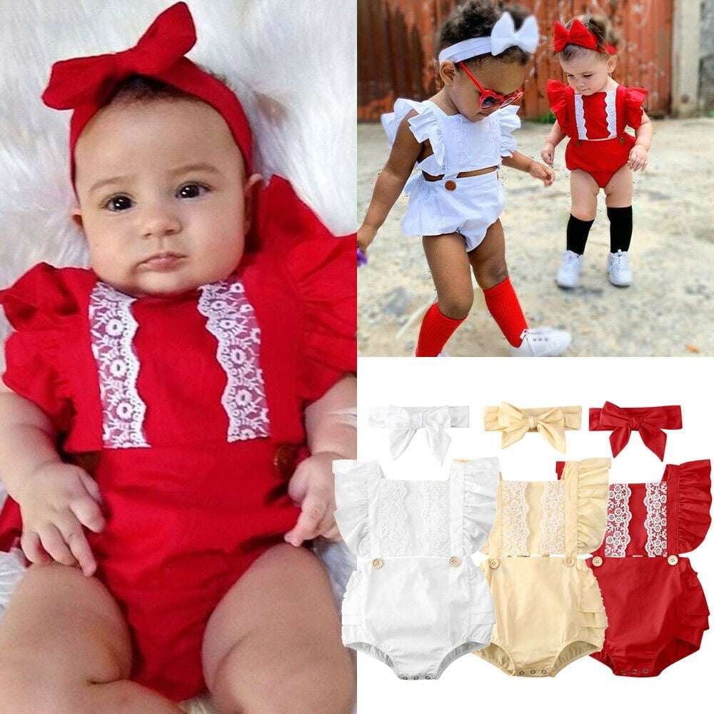 Fashion Newborn Baby Girl Lace Romper Jumpsuit Bodysuit Outfits Summer Clothes 