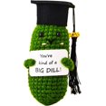 thumbnail image 1 of Graduation Gift 2025| Handmade Crochet Grad Gift, Perfect for High School, College, University Grads, PHD, Nurses (Green Graduation Pickle), 1 of 6