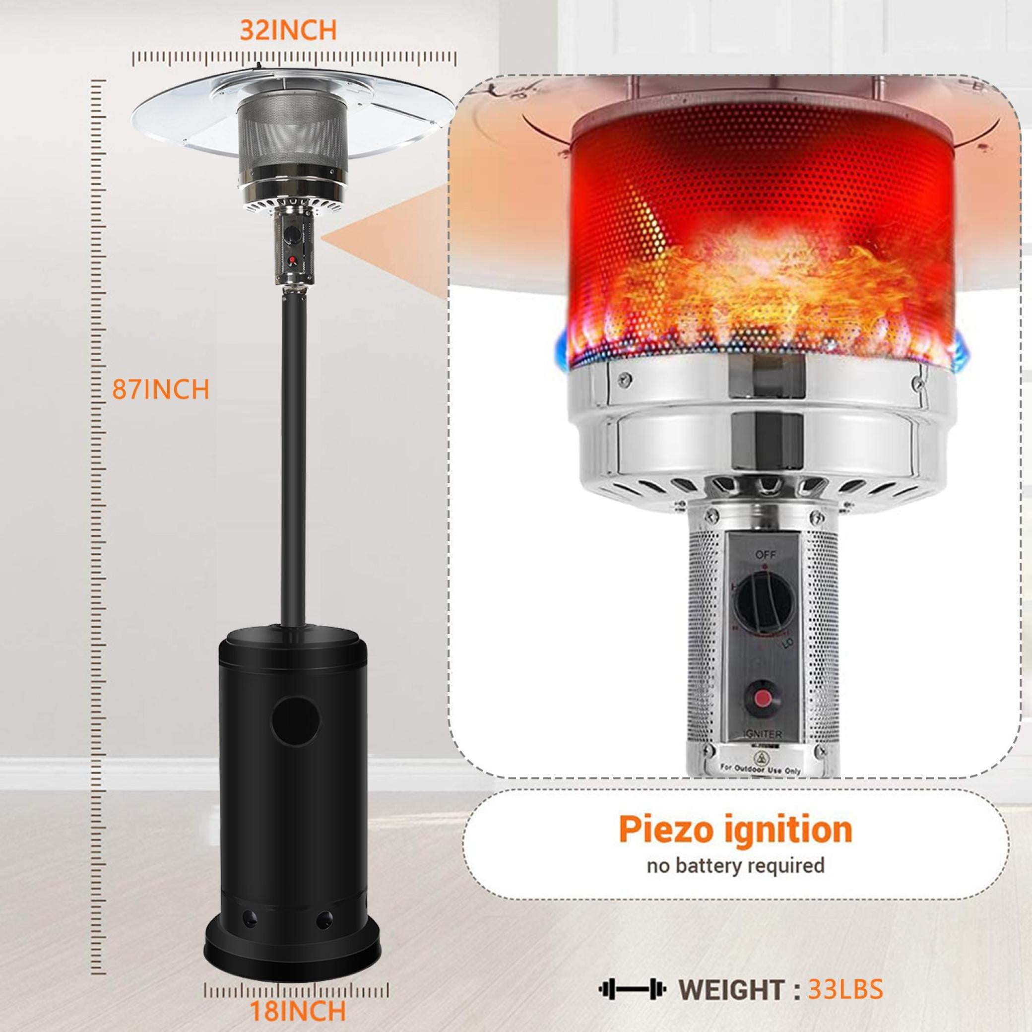 Patio Heater with Wheels-46,000 BTU Premium Propane Heater - Walmart.com