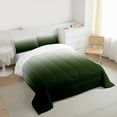 thumbnail image 3 of jejeloiu Modern Minimalist Style Bedding Comforter Set,Abstract Geometric Twin Comforter Sets,Gradient Green White Bedding Set For Men Women,Super Cozy Room Decor Reversible,2-Piece, 3 of 8