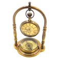 thumbnail image 3 of Table Clock with Maritime Vintage Brass Compass Antique Victoria London Table Clock Desk & Shelf Clock Nautical Brass Antique, 3 of 4