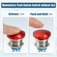 thumbnail image 4 of Unique Bargains 19 mm Momentary Push Button Switch Metal Head Round Start Button AC/DC 12V-250V Red, 4 of 6