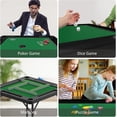 thumbnail image 7 of Folding Card Table, 35.4" Square Mahjong Table with Green Felt, Chip Trays and Cup Holders, Portable Domino Tables for 4 Players, Card Game Tables for Mahjong Poker Domino Game, Black, 7 of 7