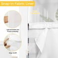 thumbnail image 3 of No Hook Shower Curtains with Snap-in Liner Set, Blue Brown Stripes Waterproof Hotel Style Bathroom Shower Curtain, Abstract Geometric Spring Flowers Country Mesh Top Bath Curtains 60''x72'', 3 of 9