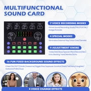 Podcast Condenser Microphone Equipment Bundle with V8S Live Sound Card And Voice Changer, Recording Studio Package for Live Streaming,Singing,Gaming,YouTube,TikTok