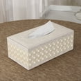 thumbnail image 3 of Laklulu KingFom Caja de pañuelos de cuero beige moderna, 3 of 3