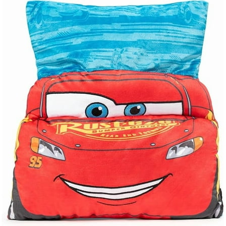 Disney Cars Kids Lightning McQueen Velboa Polyester 3D Snuggle Pillow, Soft, Huggable