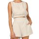 thumbnail image 1 of Puntoco Traje de talle alto informal liso de verano a la moda para mujer Puntoco Puntoco-3103, 1 of 8
