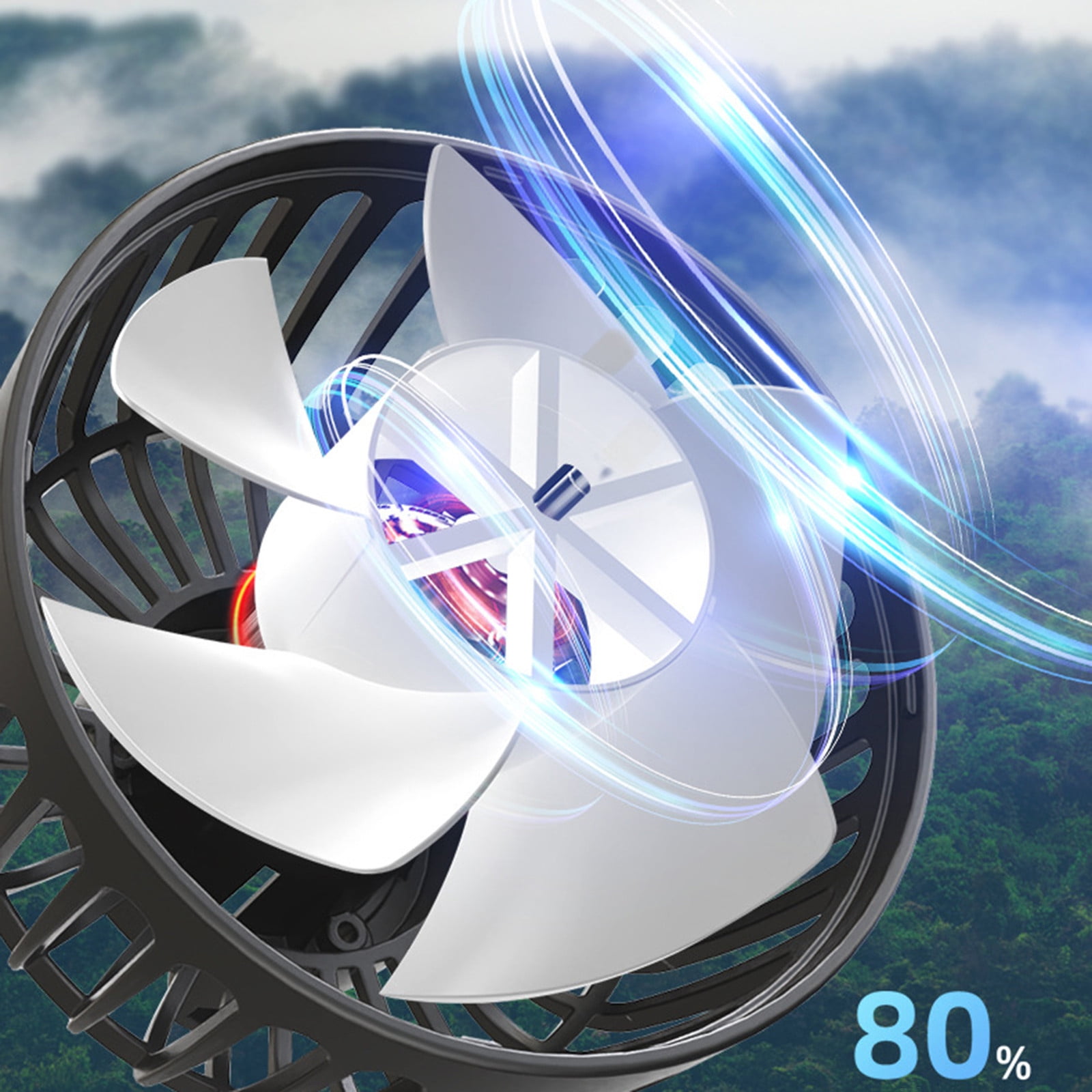 Dual Head Car Fan with Strong Suction Cup, 360掳 Rotatable USB Auto Cooling Fan, 3-Speed Quiet Portable Fan with 71" Long Cable for Truck, SUV, RV, Office & Home