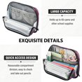 thumbnail image 5 of Pencil Bag with Magnetic Foldable Base Large Capacity Stand-Up Pencil Case Durable Nylon Pen Pouch Roses in Pink and Gray Tones, 5 of 7