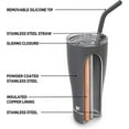 thumbnail image 3 of Hydraflow Capri - 30oz Tumbler with Straw - Triple Wall Vacuum Insulated Tumbler - Insulated Smoothie Cup - Stainless Steel Tumbler - Reusable Tumbler with Lid - (Walnut Wood), 3 of 3