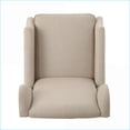 thumbnail image 2 of Recliners, Traditional Wingback Pushback Recliner with Nailhead Trim & Dark Brown Birch Legs | Wheat Fabric, 2 of 16