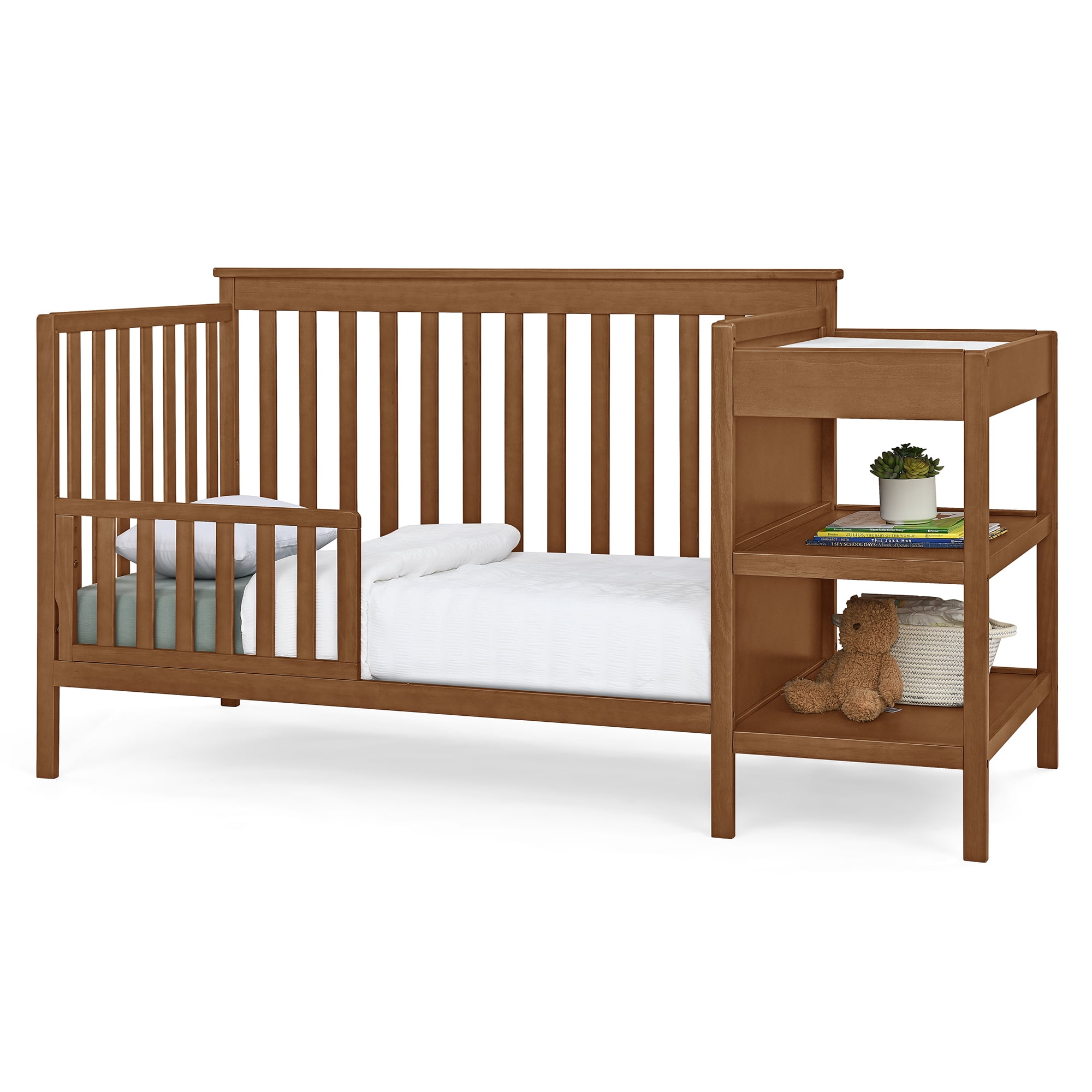 Delta Children Ellie 5-in-1 Convertible Crib and Changer - Greenguard Gold Certified, Chestnut