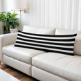 thumbnail image 2 of Black Striped Body Pillow Covers, Modern Simple Monochrome Geometric White Soft Throw Pillow Cases with Invisible Zipper, Decorative Pillowcase Pillows Protectors for Sofa Bed Couchair 20"x54", 2 of 9