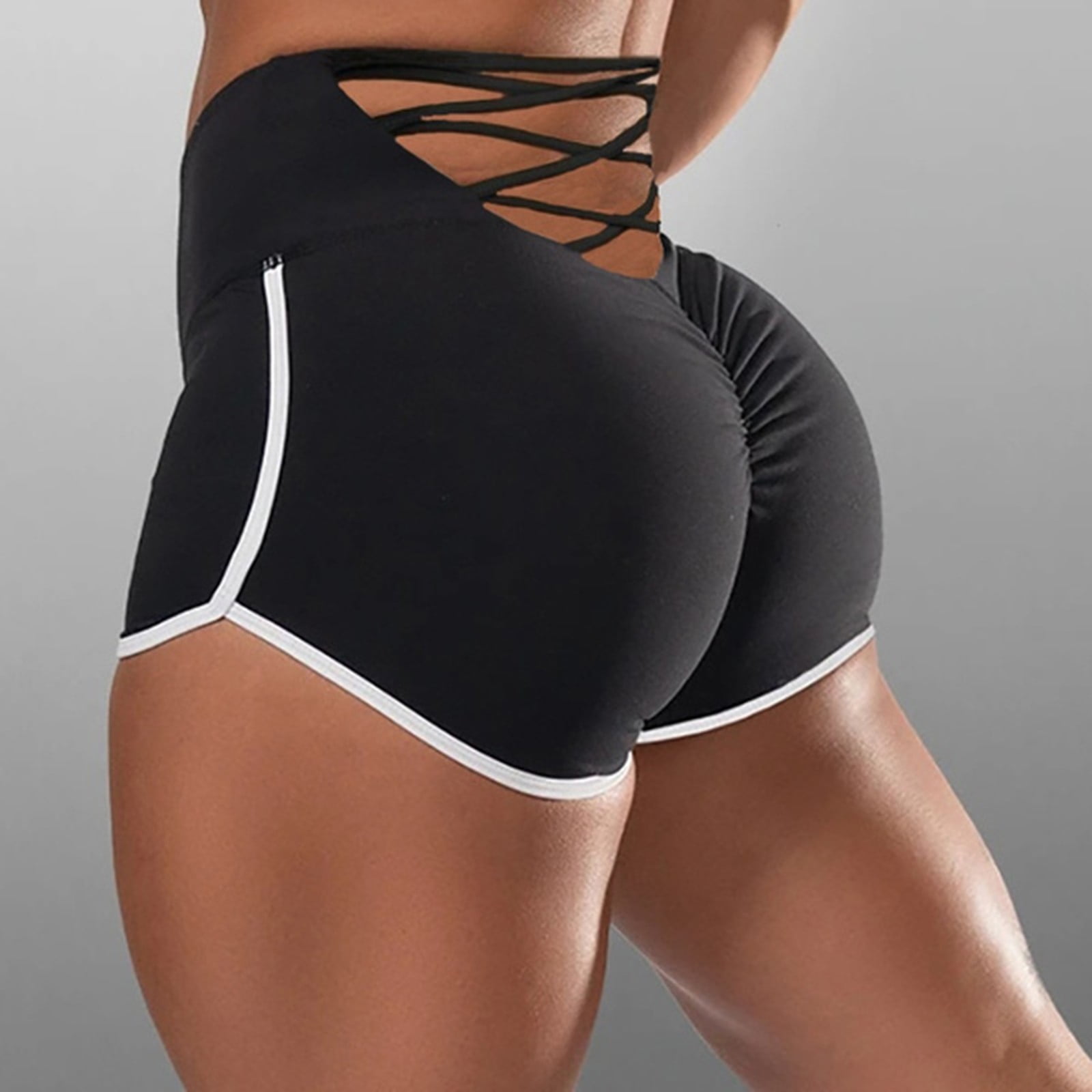 nsendm Unisex Pants Adult Yoga Pants Petite Short with Pockets Women's Hip  Lifting Exercise Fitness Running High Waist Yoga Petite Yoga(Khaki, L)