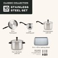 thumbnail image 4 of Juego de Batería de Cocina Farberware Classic en Acero Inoxidable de 10 Piezas, 4 of 9