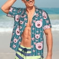 thumbnail image 5 of Lsque Funny Pig Faces pattern Hawaiian Shirt for Men, Unisex Summer Beach Casual Short Sleeve Button Down Shirts-X-Large, 5 of 9