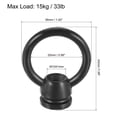 thumbnail image 2 of Uxcell 15kg Max Load 36x43mm M10 Thread Ring Shape Female Loop Eye Nut Black 2 Pack, 2 of 5