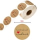 thumbnail image 2 of 1000 pegatinas redondas de papel kraft natural hechas en casa con amor con etiqueta adhesiva roja de 1 pulgada (2 rollos, hechas en casa con amor), 2 of 5