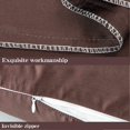 thumbnail image 3 of Zippered Satin Pillow Cases for Hair and Skin, Luxury Queen Hidden Zipper Pillowcases Set of 2, 20 x 30 Inches, Dark Brown, 3 of 7