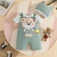 thumbnail image 4 of Newborn Outfits Baby Boy Boys Casual 3 Piece Set Cute Trendy Graphic Print Short Sleeve Crewneck T Shirt Elastic Pants Matching Hat Comfortable, 4 of 4