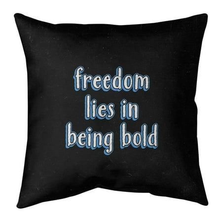 UPC: 0670507571589 | ArtVerse Quotes Be Bold Inspirational Quote Chalkboard Style Pillow (w/Rmv Insert)-Spun Poly 18 x 18 Large