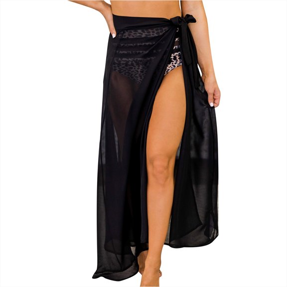 Viikei Plus Size Skirts for Women Solid Swimsuit Cover up Mesh Bikini Swimwear Beach Cover-ups Wrap