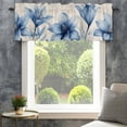 thumbnail image 4 of Blue Lily Flowers Valances for Windows Watercolor Spring Floral Rod Pocket Curtain Valance Window Treatment Short Curtains for Kitchen Living Room, 60"x18", 4 of 9