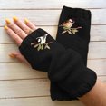 thumbnail image 2 of Skpblutn Women'S Glove New Fingerless Half Finger Wool Winter Knitted Warm Gloves Black One Size, 2 of 4