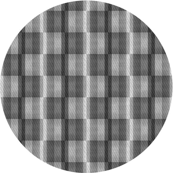Ahgly Company Machine Washable Indoor Round Transitional Dark Gray Area Rugs, 6' Round