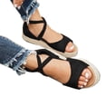 thumbnail image 2 of Guardurnaity Sandalias de plataforma elegantes para mujer Sandalias para mujer informales y cómodas Sandalias de cuña Sandalias tejidas Calzado, 2 of 5