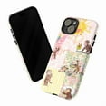 thumbnail image 3 of Whimsical Curious Monkey Phone Case, Pink Floral Patchwork Design Cover for iPhone 17 16 15 14 13 12 11 Pro Plus Mini, 3 of 6