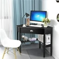 thumbnail image 2 of Nightcore Corner Desk for Small Space, Wood Corner Computer Desk, Compact Writing Table w/Drawer & Storage Shelves, Space Saving Study Workstation, Laptop PC Corner Table for Home Office, 2 of 17